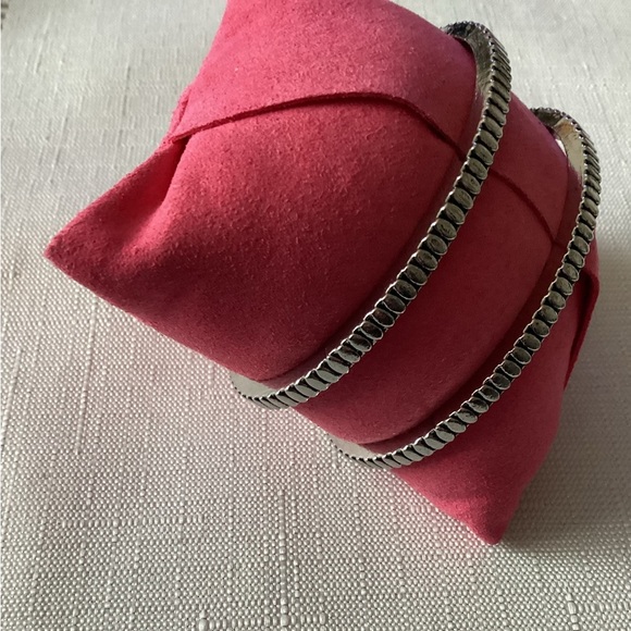 Double Row Silver Tone Cuff Bracelet - Picture 2 of 4